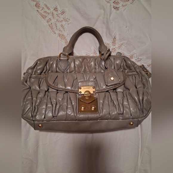 ❤Miu Miu Matelasse Lux Leather Bauletto Bowler Bag in Grey - Picture 7 of 12